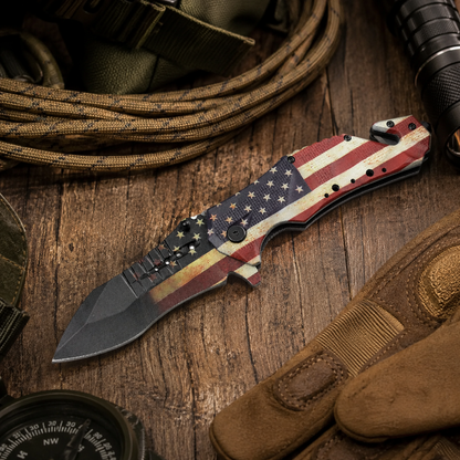 🇺🇸 American Flag Tactical Folding Knife