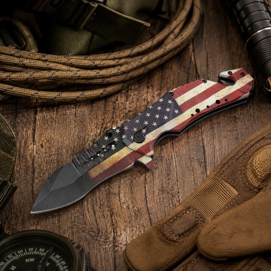 🇺🇸 American Flag Tactical Folding Knife