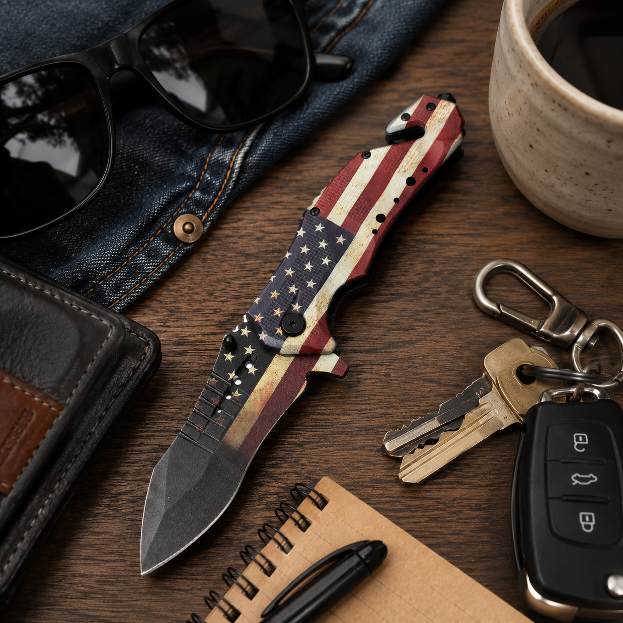 🇺🇸 American Flag Tactical Folding Knife