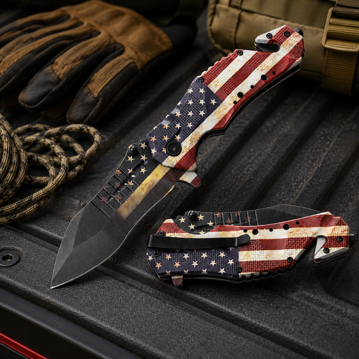 🇺🇸 American Flag Tactical Folding Knife