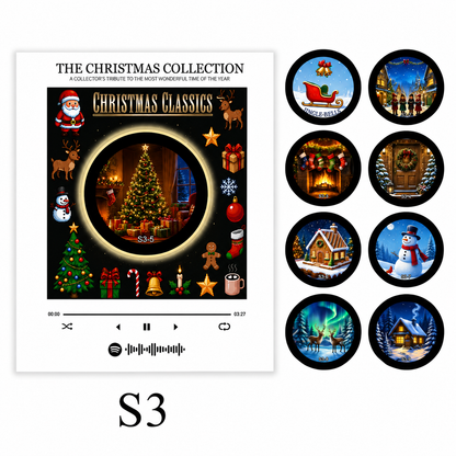 Christmas Vinyl Player Fridge Record NFC Magnetic Music Box Set