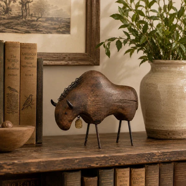 Vintage Distressed Sheep  Sculpture