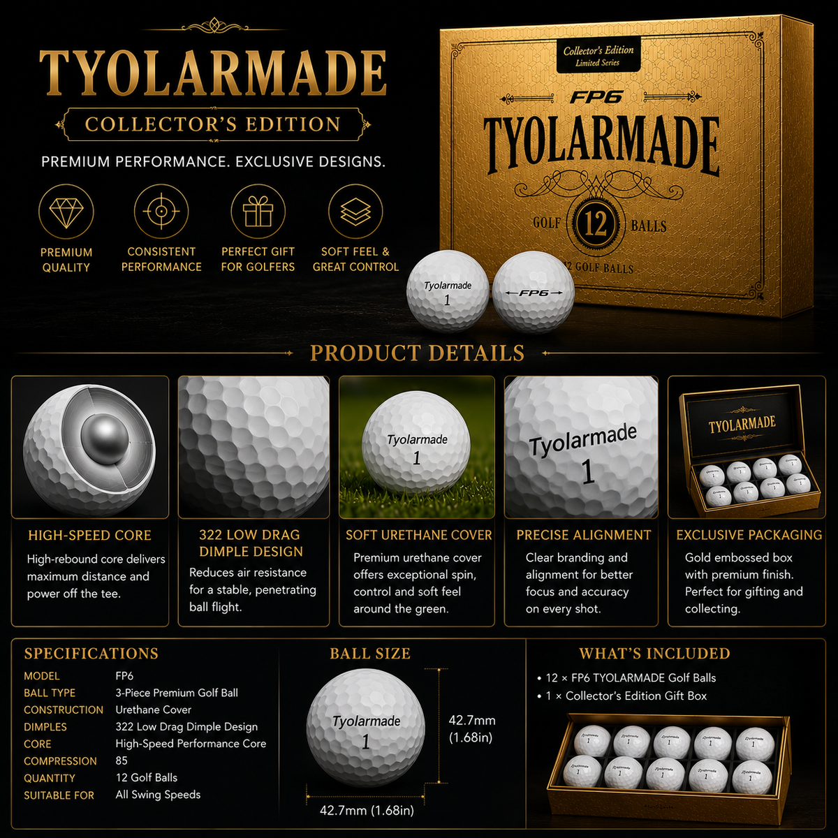 ⛳  Collector's Edition Golf Balls (12 Pack)