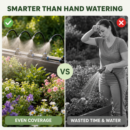 💧 360° Drip Irrigation Kit – DIY Watering for Garden & Pots
