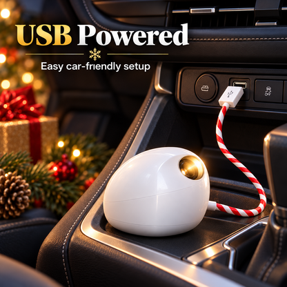 🎄 JollyBeam Car Window Projector ✨ 12 Holiday Films USB Christmas Car Decor