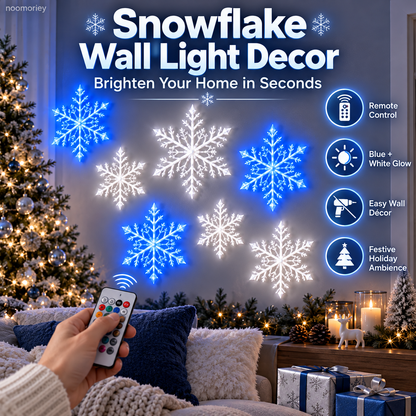❄️6 PCS LED Snowflake Wall Lights  – Blue & White Christmas Holiday Decor