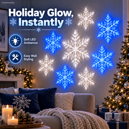 ❄️6 PCS LED Snowflake Wall Lights  – Blue & White Christmas Holiday Decor