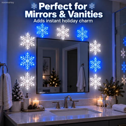 ❄️6 PCS LED Snowflake Wall Lights  – Blue & White Christmas Holiday Decor