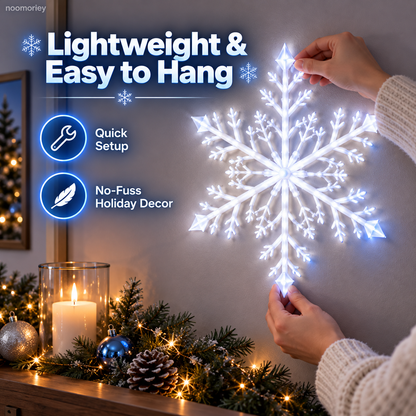 ❄️6 PCS LED Snowflake Wall Lights  – Blue & White Christmas Holiday Decor