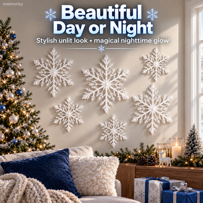 ❄️6 PCS LED Snowflake Wall Lights  – Blue & White Christmas Holiday Decor