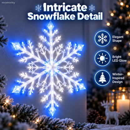 ❄️6 PCS LED Snowflake Wall Lights  – Blue & White Christmas Holiday Decor