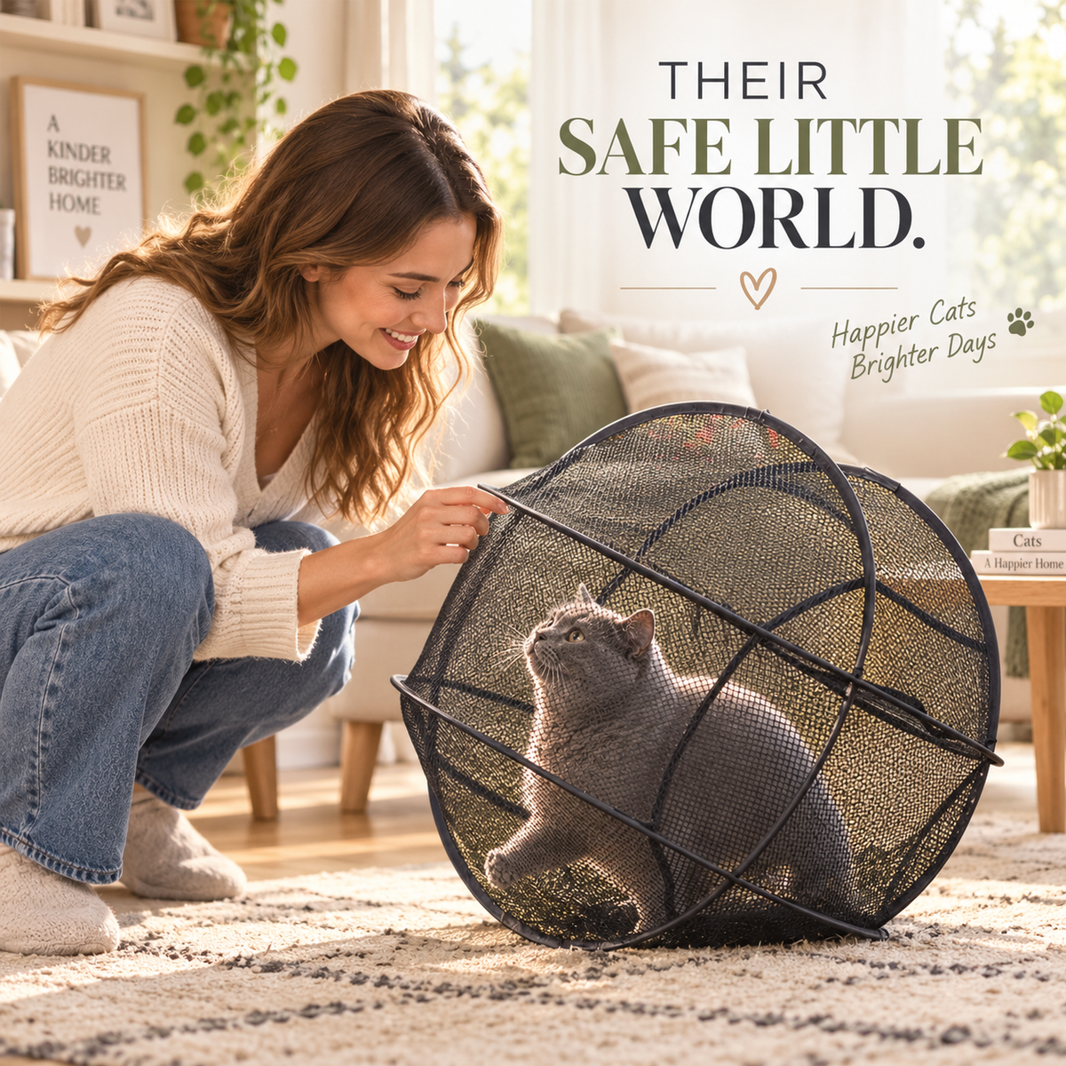 🐾New Portable 360° Cat Playpen – Their Safe Little Space Anywhere