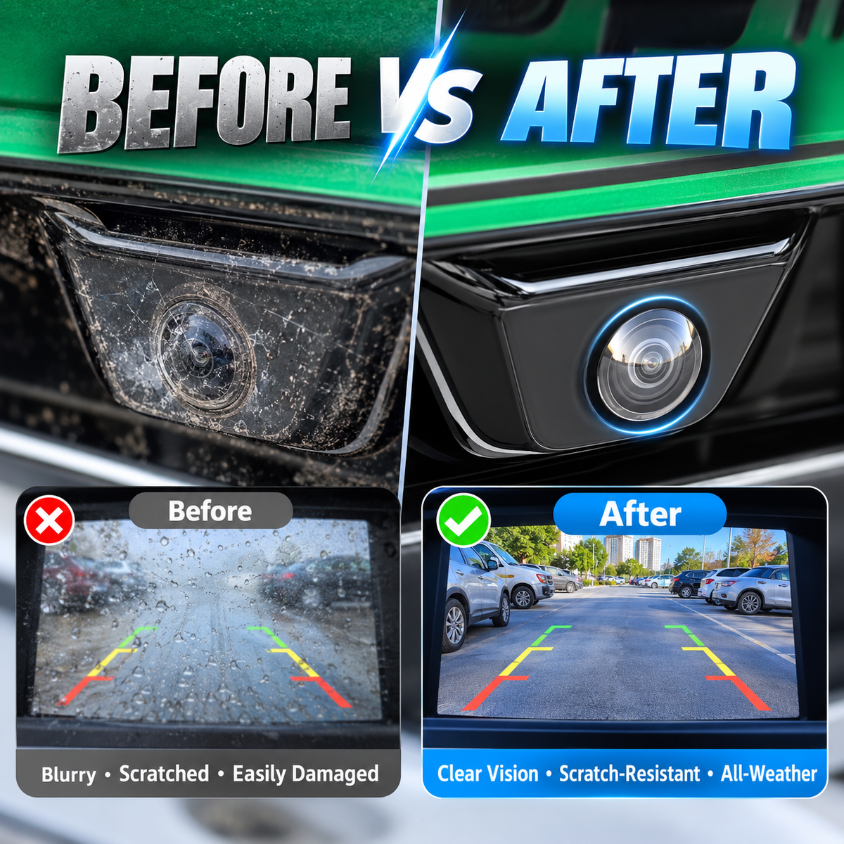 🚘Anti-Rain & Scratch Car Camera Film (4-Pack) 💧