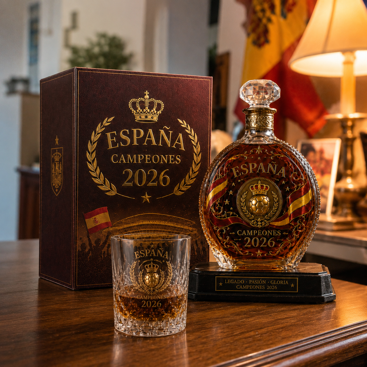 España 2026 Football Legacy Whiskey Decanter & Glass Set