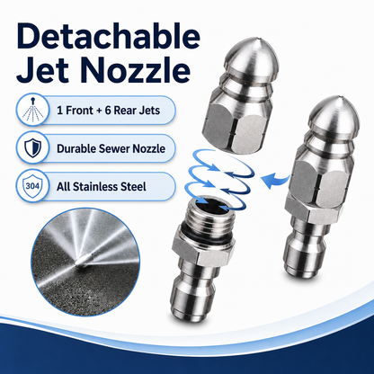 🚿 High-Pressure Sewer Jetter Nozzle – Deep Drain & Pipe Cleaning Tool