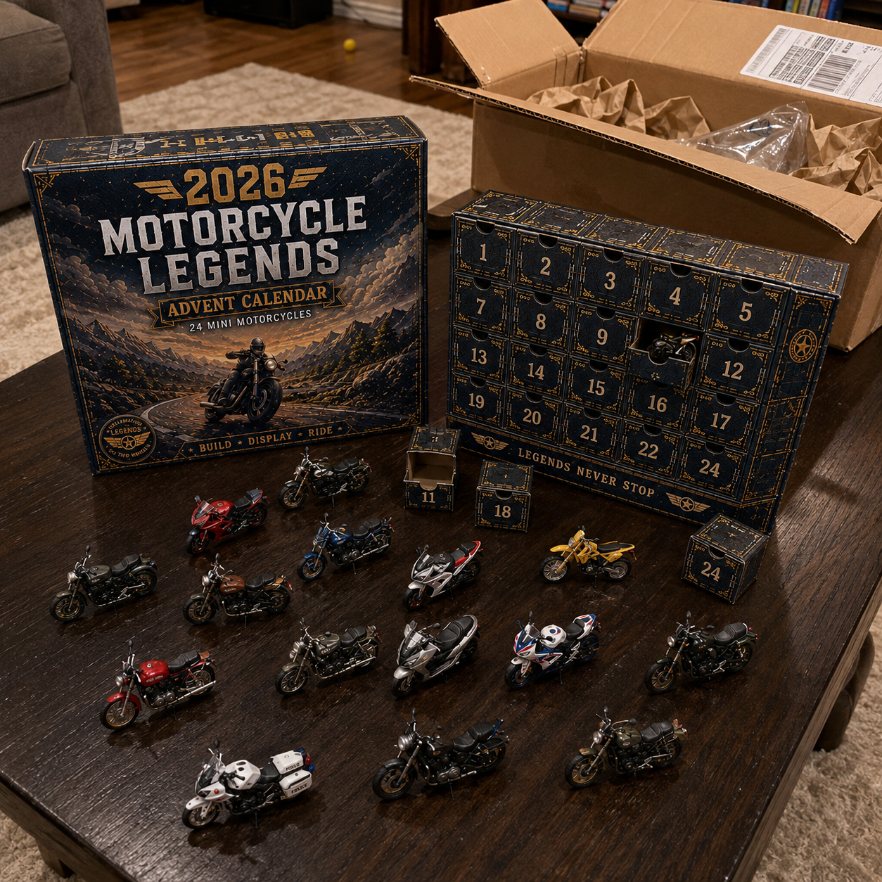 🏍️ 2026 Motorcycle Legends Advent Calendar – 24 Iconic Mini Bikes