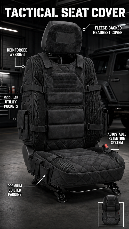 🚙Rugged Truck Seat Cover – Tactical Storage, Seat Protection & All‑Day Comfort