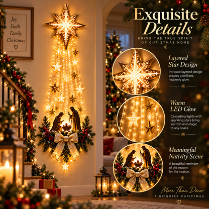 Christmas special 50%OFF⏰✨Star of Bethlehem – Lighted Nativity Wall Decor🎁 Meaningful faith‑centered Christmas keepsake gift