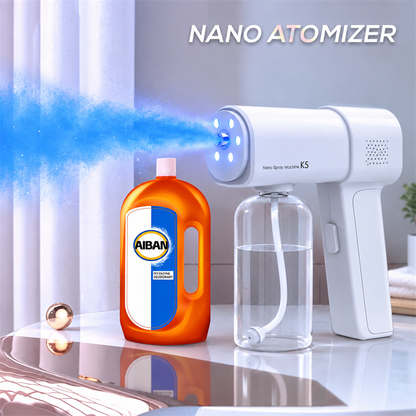 🥳2026 HOT SALE🥳💞50K+ SOLD! 💨🛡️ 50% OFF! Sanitizer Nano Sprayer Gun – ultra-fine nano mist covers surfaces fast, no wiping needed. 380ml large tank lasts longer – less refilling, more protecting. Just point & spray! 🏠✅
