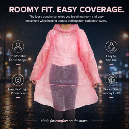 ☔ Portable Compact Raincoat – Pocket Emergency Rain Poncho
