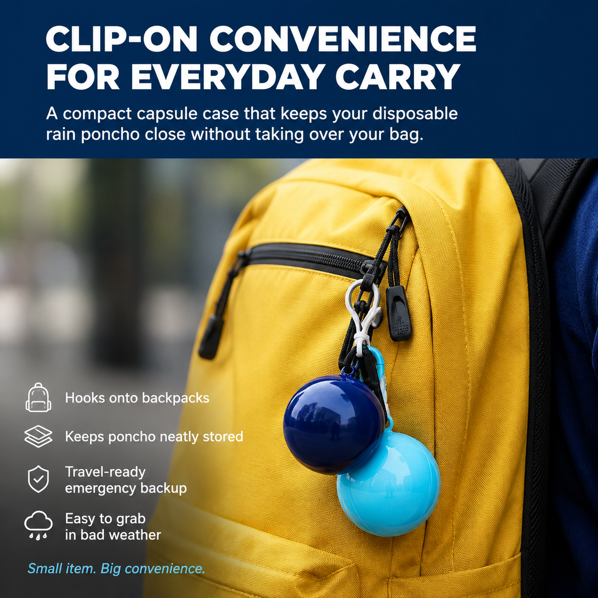 ☔ Portable Compact Raincoat – Pocket Emergency Rain Poncho