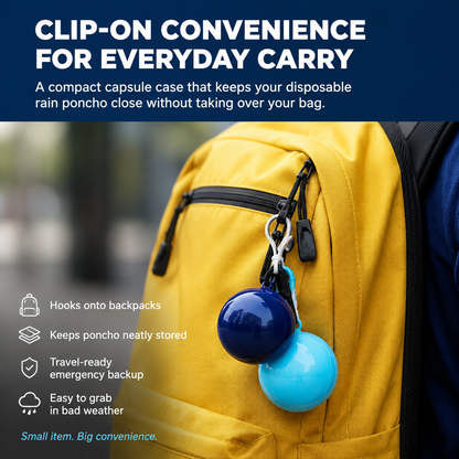 ☔ Portable Compact Raincoat – Pocket Emergency Rain Poncho