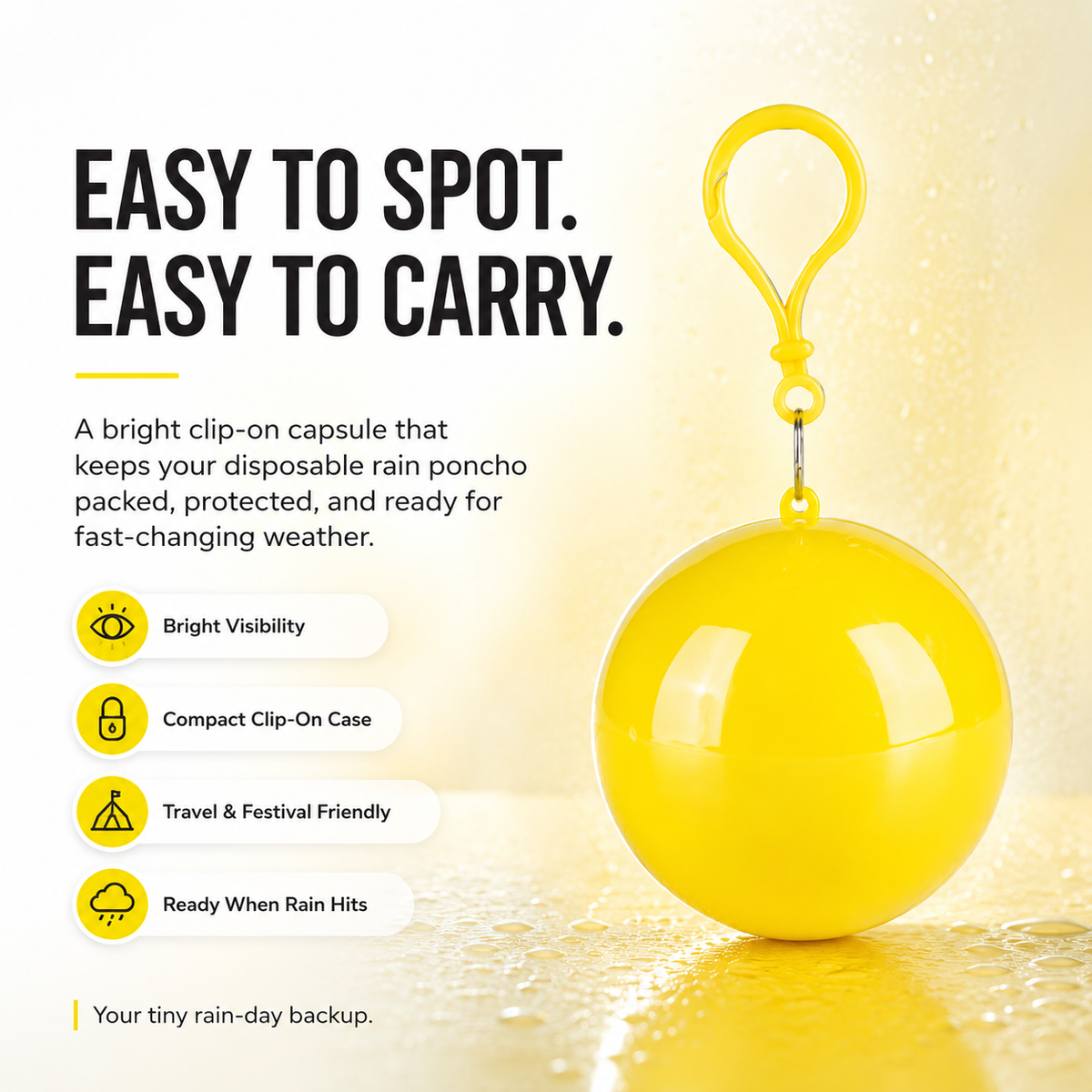 ☔ Portable Compact Raincoat – Pocket Emergency Rain Poncho