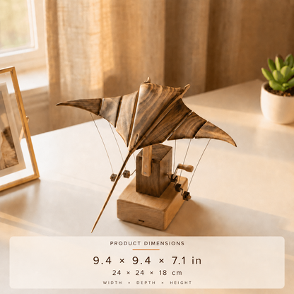 Everwoods™ Wooden Manta Ray — Wings That Actually Move