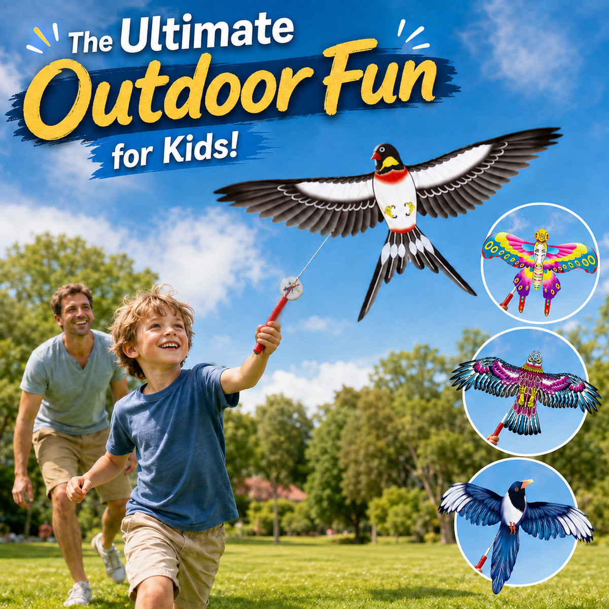 🦅 Flyaway Bird  Interactive Telescopic Micro-Kite Toy for Kids