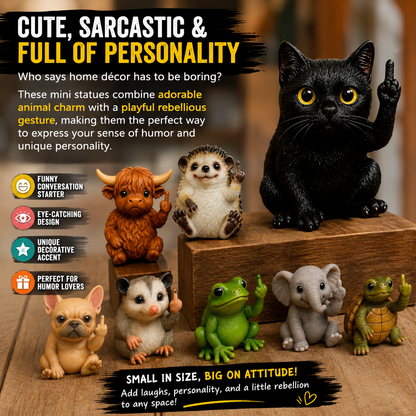🐸🐱🖕 Funny Middle Finger Animal Statue