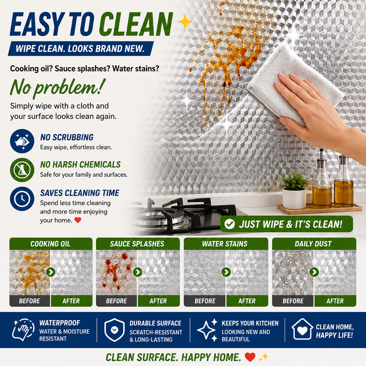 🔥Kitchen Backsplash Stickers Wallpaper