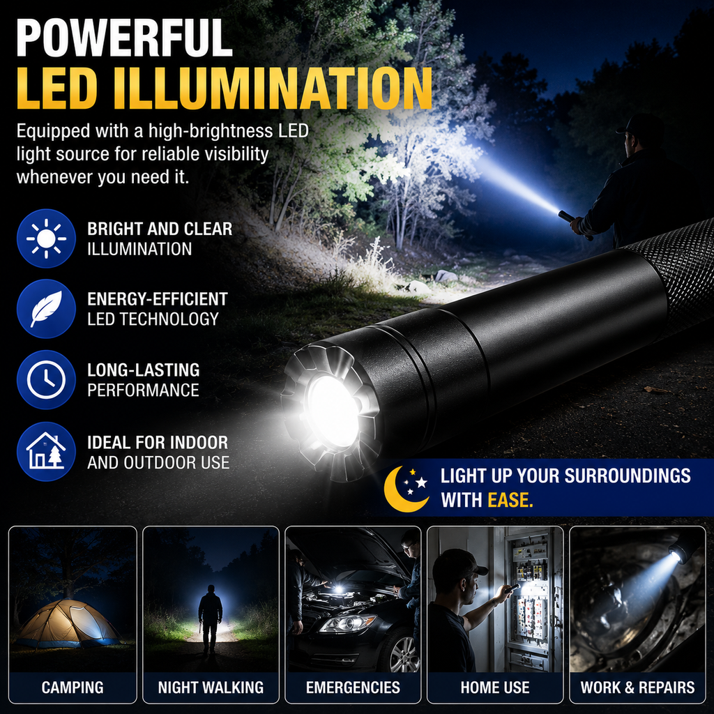 🔦 Tactical LED Flashlight Baton