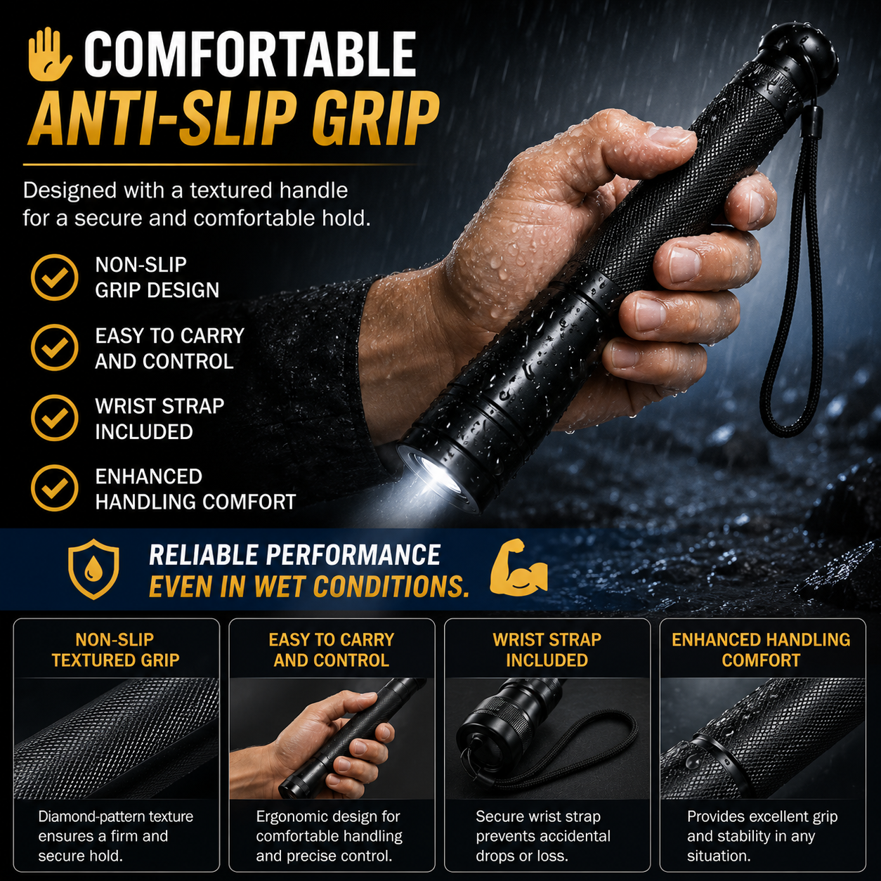 🔦 Tactical LED Flashlight Baton