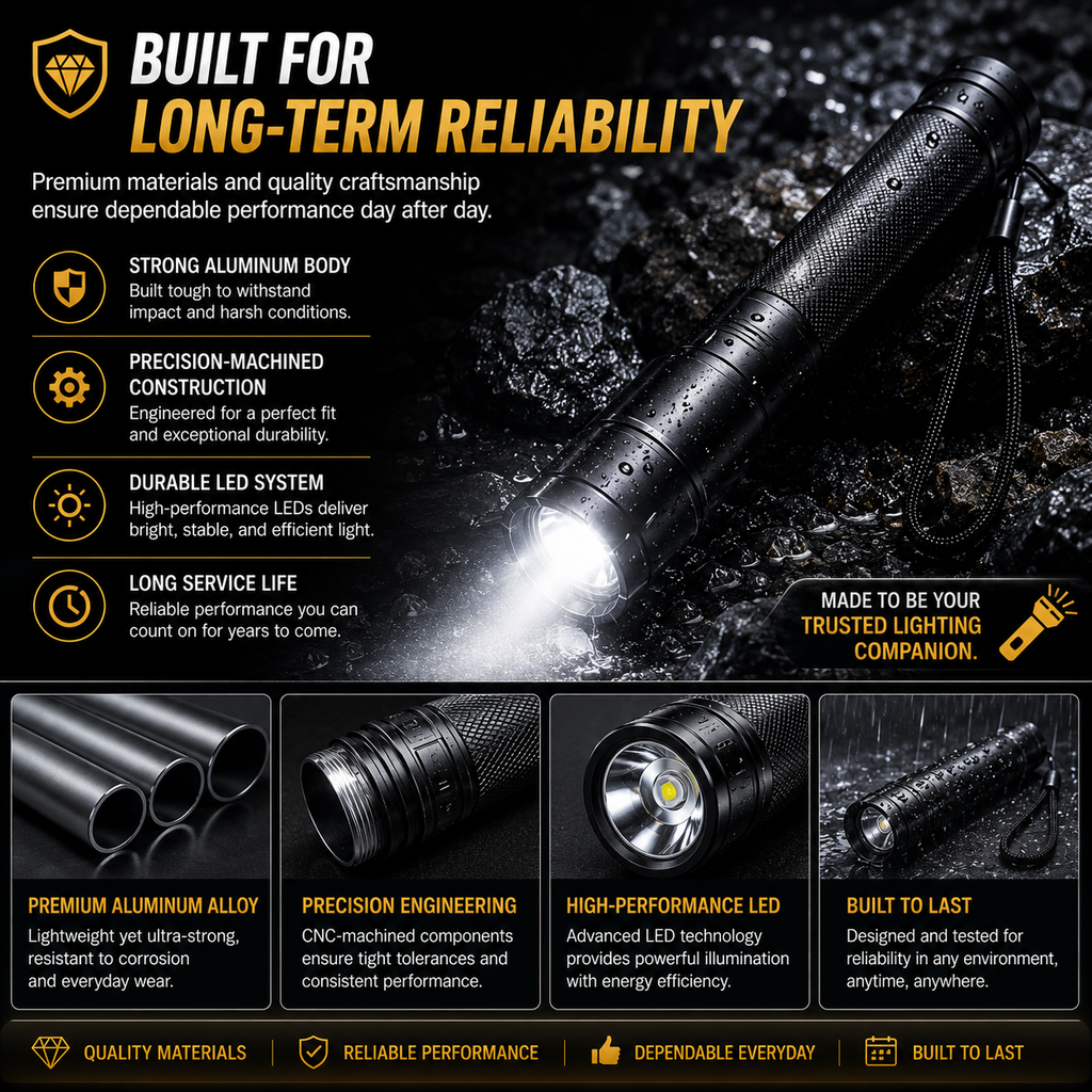 🔦 Tactical LED Flashlight Baton