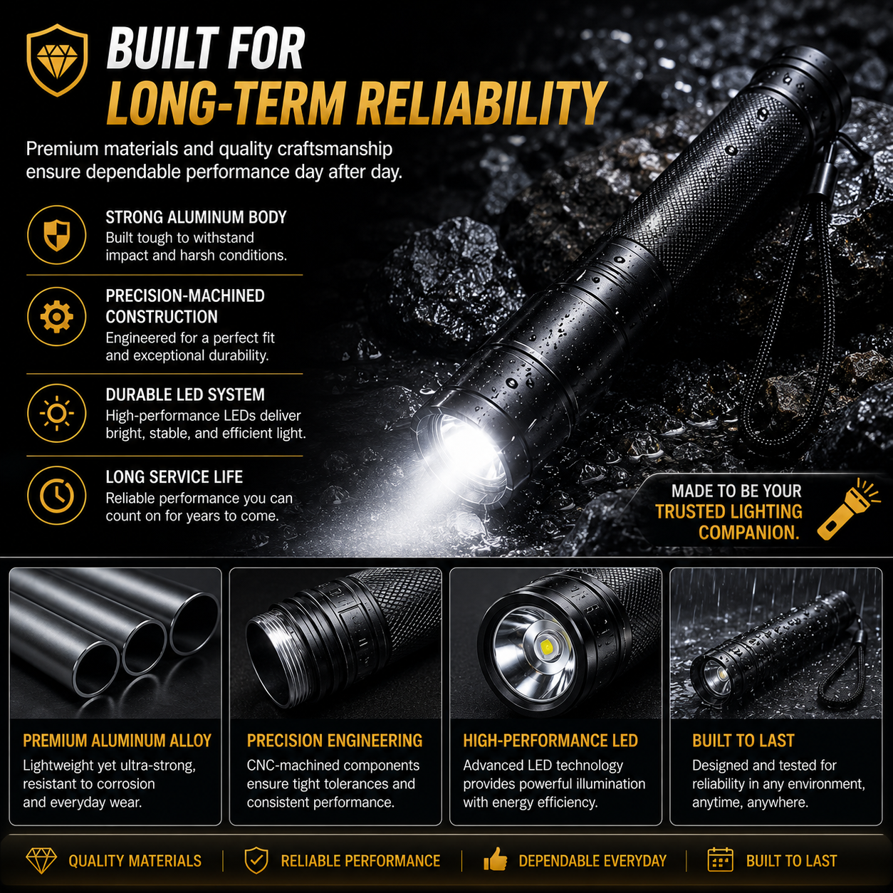 🔦 Tactical LED Flashlight Baton