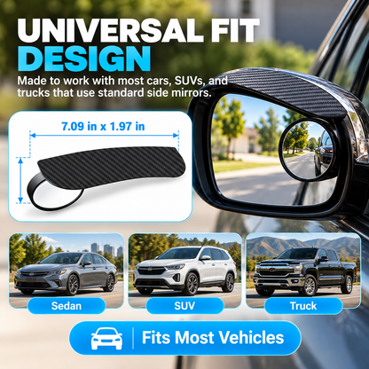 🌧️ 2-in-1 Car Mirror Rain Guards 🚗 360° Adjustable Blind Spot Mirrors (2-Pack)