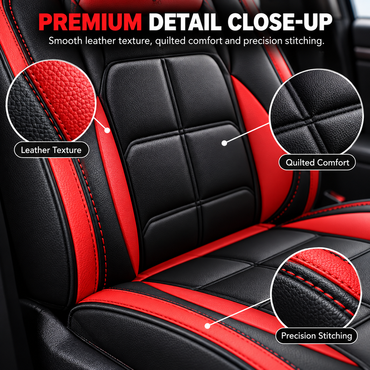 🏎️ AeroLuxe 5-Seater Universal Leather Car Seat Cover Set