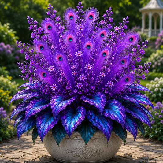 🌿🔥 Peacock Flame Hosta Corms – Stunning Colors That Brighten Any Space 🦚