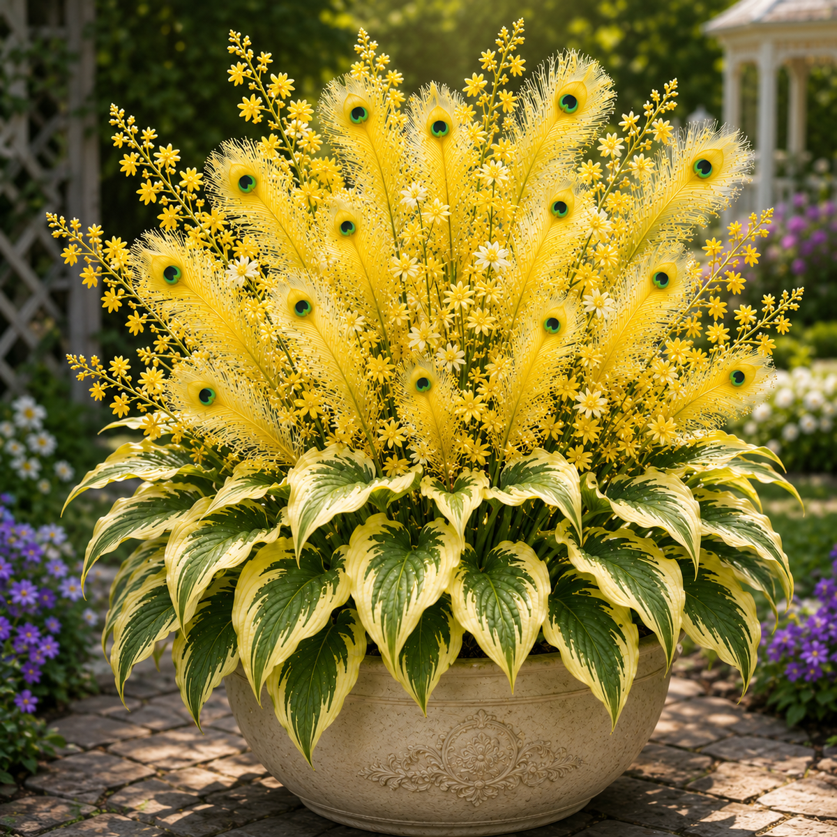 🌿🔥 Peacock Flame Hosta Corms – Stunning Colors That Brighten Any Space 🦚