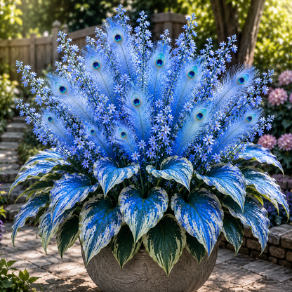 🌿🔥 Peacock Flame Hosta Corms – Stunning Colors That Brighten Any Space 🦚
