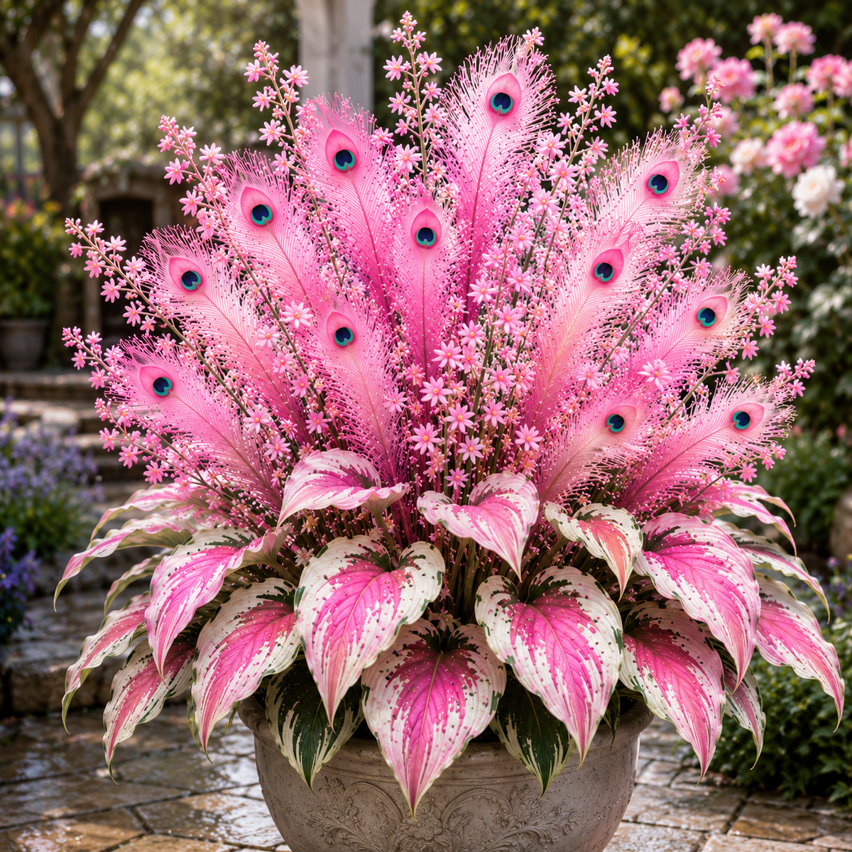 🌿🔥 Peacock Flame Hosta Corms – Stunning Colors That Brighten Any Space 🦚
