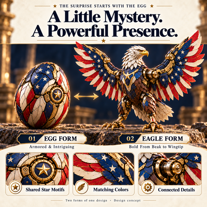 🔥LAST DAY 49% OFF -🦅 American Eagle Transforming Egg – Stars & Stripes Mechanical Figure with Bold Wing Details