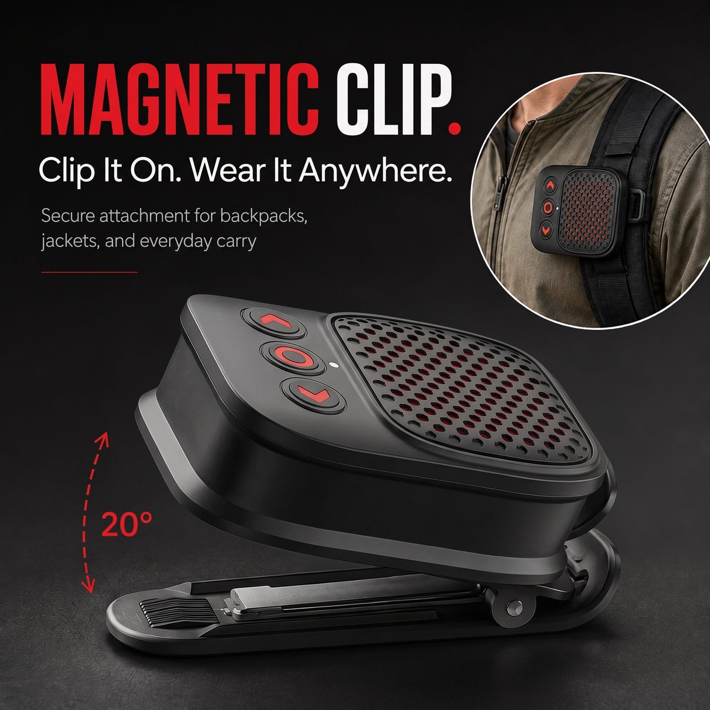 🔊🔥🔊 2026 New Magnetic Clip-On Bluetooth Speaker | IPX7 Waterproof, TWS Stereo & Ultra-Light Wearable Design