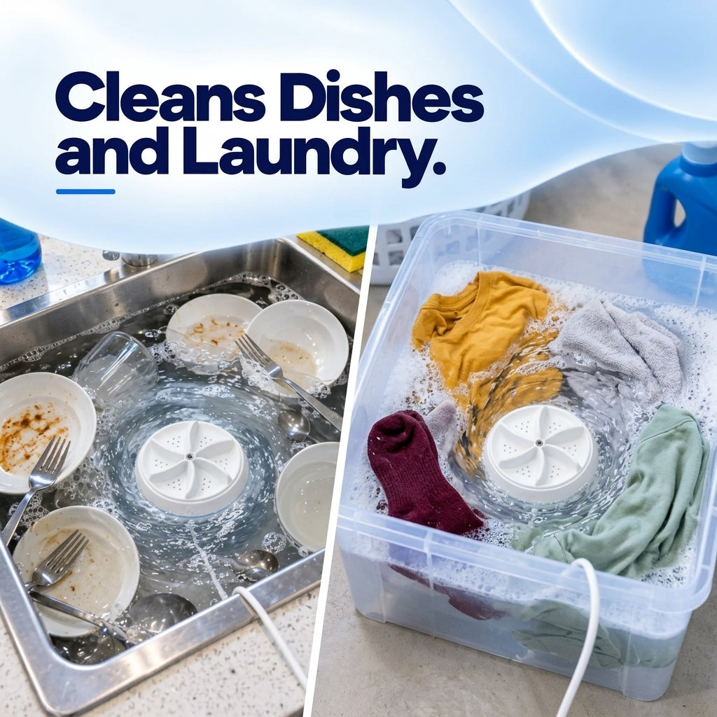 Scruby portable washer for dishes and laundry