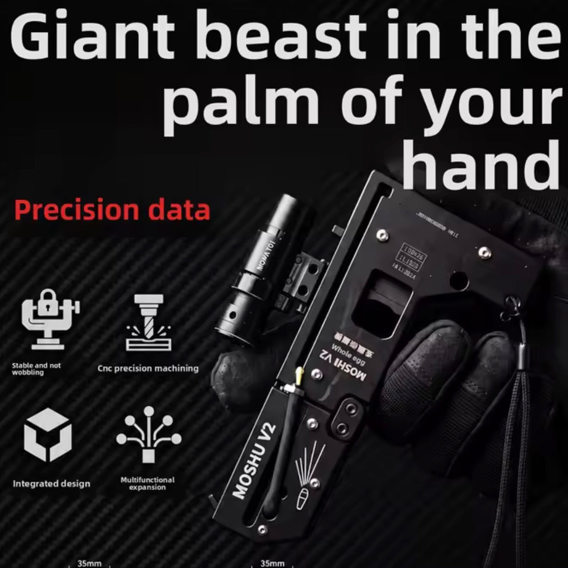 Foldable Card Slingshot V2 With Scope & Laser + 100 Metal Pellets