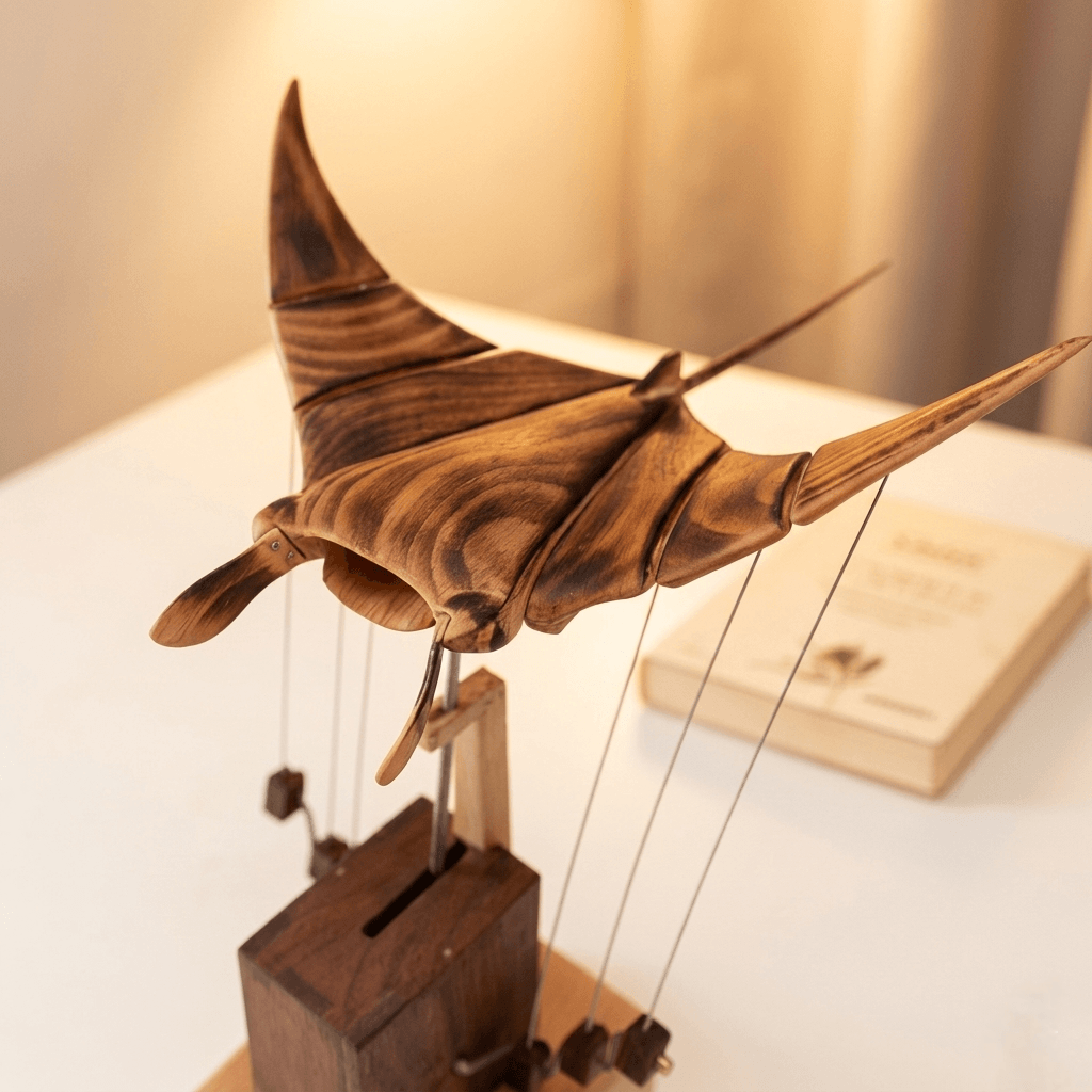 Everwoods™ Wooden Manta Ray — Wings That Actually Move