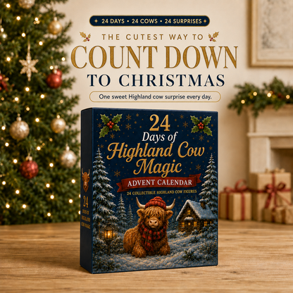 🔥LAST DAY 49% OFF-🐮 24 Days of 3D Highland Cow Advent Calendar