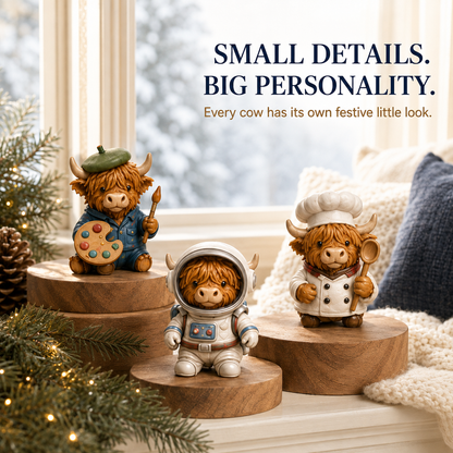 🔥LAST DAY 49% OFF-🐮 24 Days of 3D Highland Cow Advent Calendar
