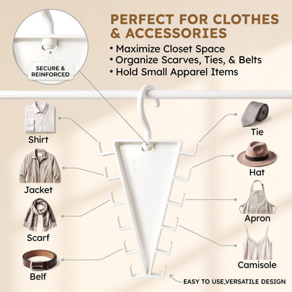 ✨ 12-Hook V-Shaped Closet Organizer – Save Space & Keep Accessories Tidy