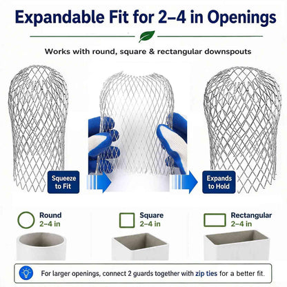 🍂 Flexible Aluminum Gutter Downspout Guards – Leaf & Debris Blockers